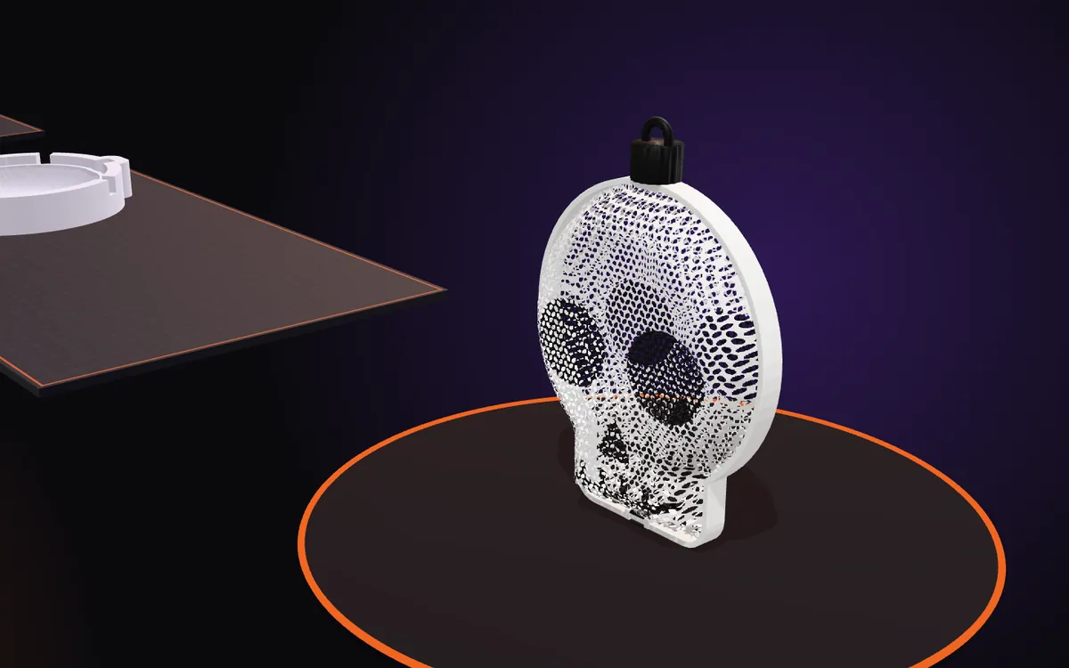 The finished thermoformed skull treat box